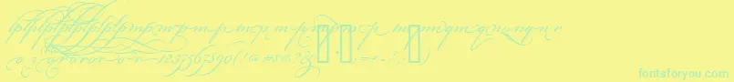 fuente BickhamScriptAltThree – Fuentes Verdes Sobre Fondo Amarillo