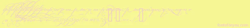 BickhamScriptAltThree Font – Pink Fonts on Yellow Background