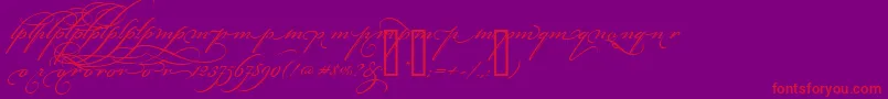 BickhamScriptAltThree-Schriftart – Rote Schriften auf violettem Hintergrund