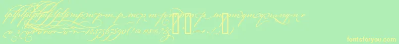 BickhamScriptAltThree Font – Yellow Fonts on Green Background