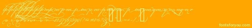 BickhamScriptAltThree Font – Yellow Fonts on Orange Background