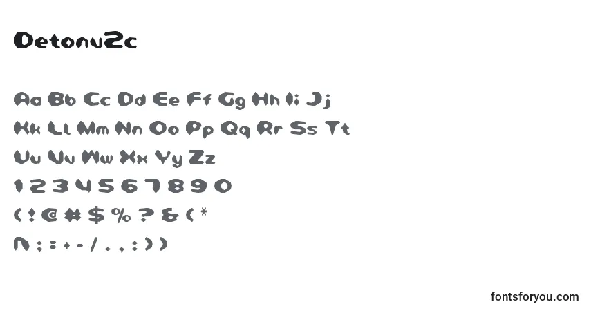 A fonte Detonv2c – alfabeto, números, caracteres especiais