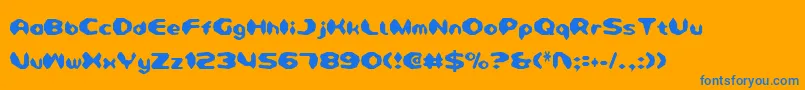 Detonv2c Font – Blue Fonts on Orange Background