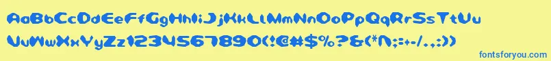 Detonv2c Font – Blue Fonts on Yellow Background