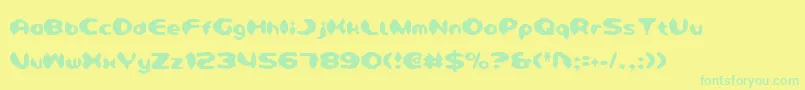 Detonv2c-Schriftart – Grüne Schriften auf gelbem Hintergrund