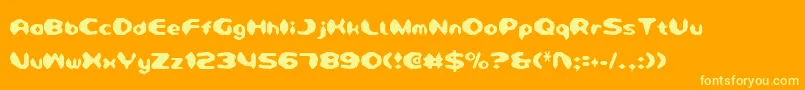 Detonv2c Font – Yellow Fonts on Orange Background