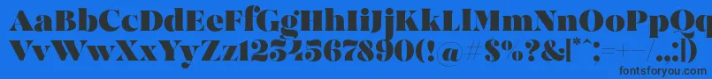 Шрифт MadeBrunoPersonalUse – чёрные шрифты на синем фоне