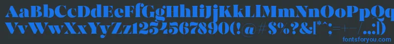Шрифт MadeBrunoPersonalUse – синие шрифты на чёрном фоне
