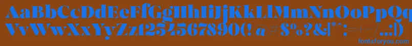 Шрифт MadeBrunoPersonalUse – синие шрифты на коричневом фоне