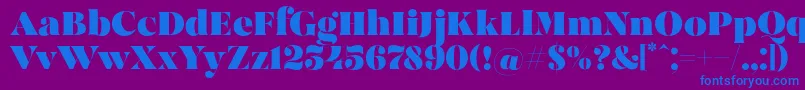 MadeBrunoPersonalUse-fontti – siniset fontit violetilla taustalla