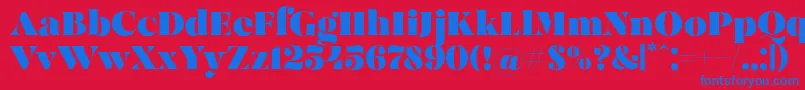 MadeBrunoPersonalUse Font – Blue Fonts on Red Background