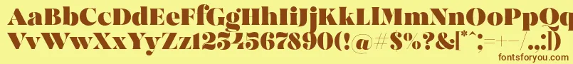 MadeBrunoPersonalUse Font – Brown Fonts on Yellow Background