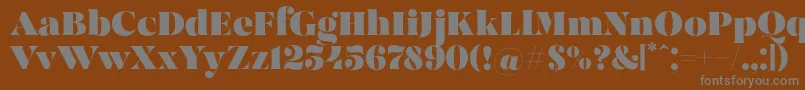 フォントMadeBrunoPersonalUse – 茶色の背景に灰色の文字