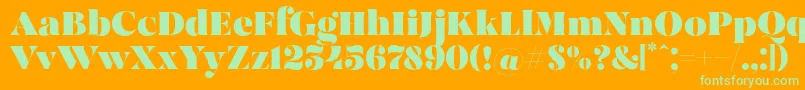 MadeBrunoPersonalUse Font – Green Fonts on Orange Background