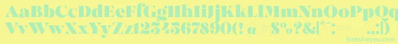 MadeBrunoPersonalUse Font – Green Fonts on Yellow Background