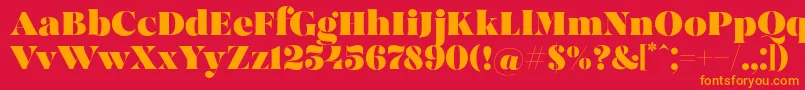 MadeBrunoPersonalUse Font – Orange Fonts on Red Background