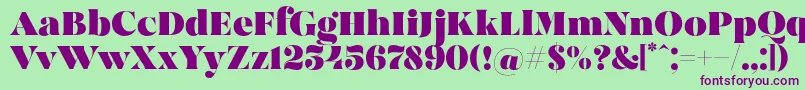 MadeBrunoPersonalUse Font – Purple Fonts on Green Background