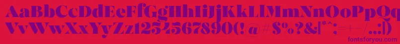 MadeBrunoPersonalUse Font – Purple Fonts on Red Background