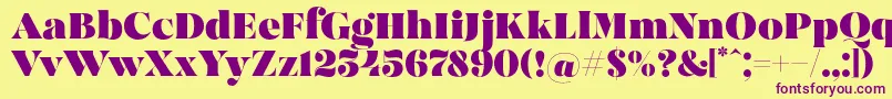 MadeBrunoPersonalUse Font – Purple Fonts on Yellow Background