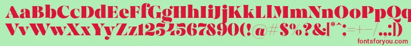 MadeBrunoPersonalUse Font – Red Fonts on Green Background