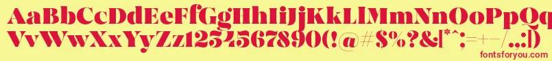 MadeBrunoPersonalUse Font – Red Fonts on Yellow Background
