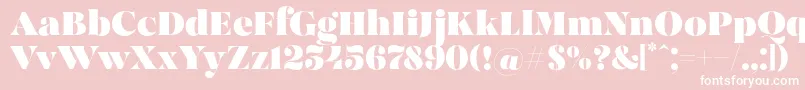 Шрифт MadeBrunoPersonalUse – белые шрифты на розовом фоне