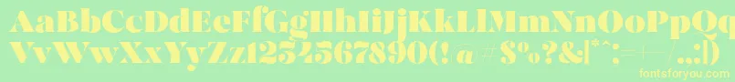 Шрифт MadeBrunoPersonalUse – жёлтые шрифты на зелёном фоне