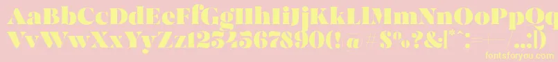 MadeBrunoPersonalUse-Schriftart – Gelbe Schriften auf rosa Hintergrund