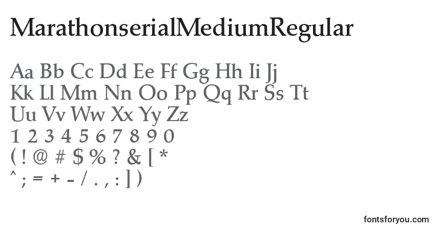 Schriftart MarathonserialMediumRegular – Alphabet, Zahlen, spezielle Symbole