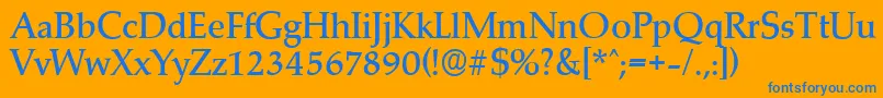 Police MarathonserialMediumRegular – polices bleues sur fond orange