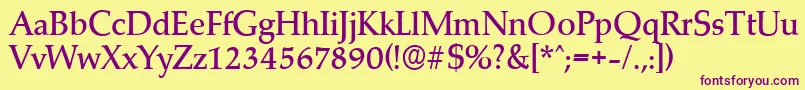MarathonserialMediumRegular Font – Purple Fonts on Yellow Background