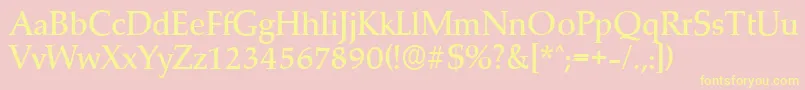 MarathonserialMediumRegular Font – Yellow Fonts on Pink Background