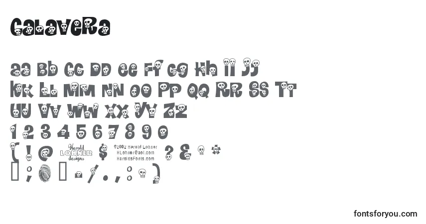 Шрифт Calavera – алфавит, цифры, специальные символы