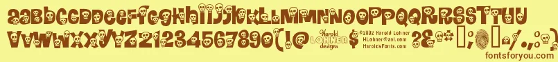 Calavera Font – Brown Fonts on Yellow Background