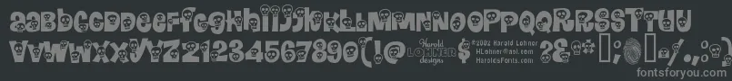 fuente Calavera – Fuentes Grises Sobre Fondo Negro
