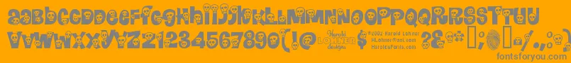 Calavera Font – Gray Fonts on Orange Background