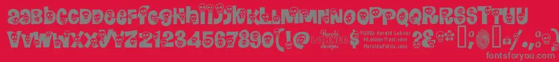 フォントCalavera – 赤い背景に灰色の文字
