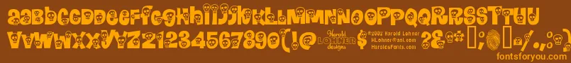 Calavera Font – Orange Fonts on Brown Background