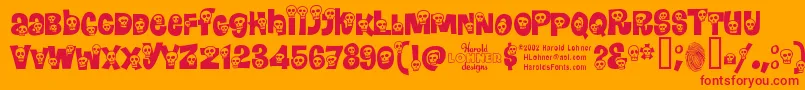 Calavera Font – Red Fonts on Orange Background