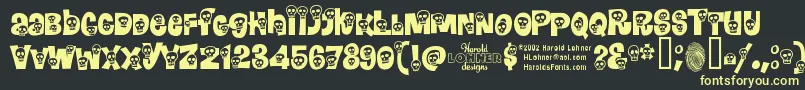 Calavera Font – Yellow Fonts on Black Background