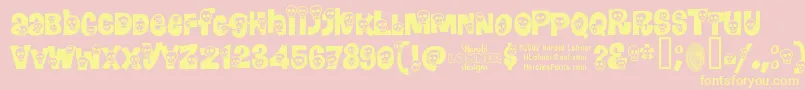 Calavera Font – Yellow Fonts on Pink Background