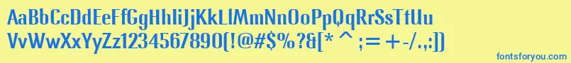 Шрифт LennoxItcMedium – синие шрифты на жёлтом фоне