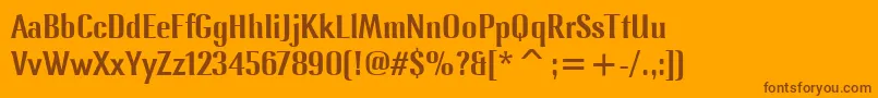 Fonte LennoxItcMedium – fontes marrons em um fundo laranja