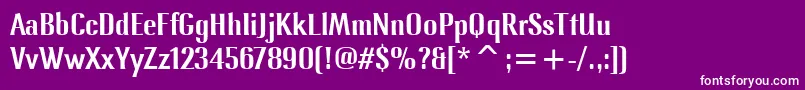 Fonte LennoxItcMedium – fontes brancas em um fundo violeta