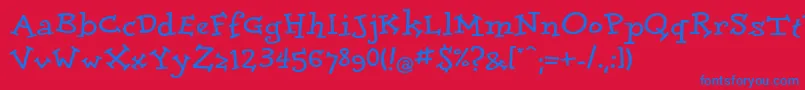 DolorescBold Font – Blue Fonts on Red Background