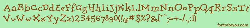 DolorescBold Font – Brown Fonts on Green Background