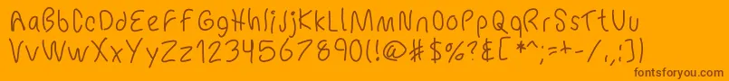 Mbchickenscratch Font – Brown Fonts on Orange Background