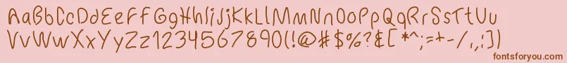 Mbchickenscratch Font – Brown Fonts on Pink Background