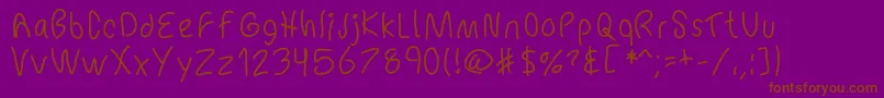 Mbchickenscratch Font – Brown Fonts on Purple Background