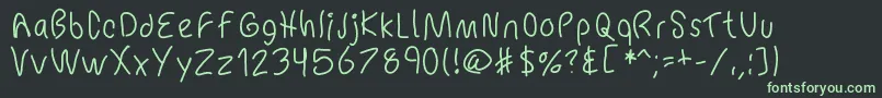 Mbchickenscratch Font – Green Fonts on Black Background